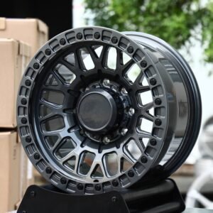 GMC Sierra 2500HD / Chevrolet Silverado HD Off-Road Forged Wheels – Gunmetal Mesh Bolted Ring (8-Lug)