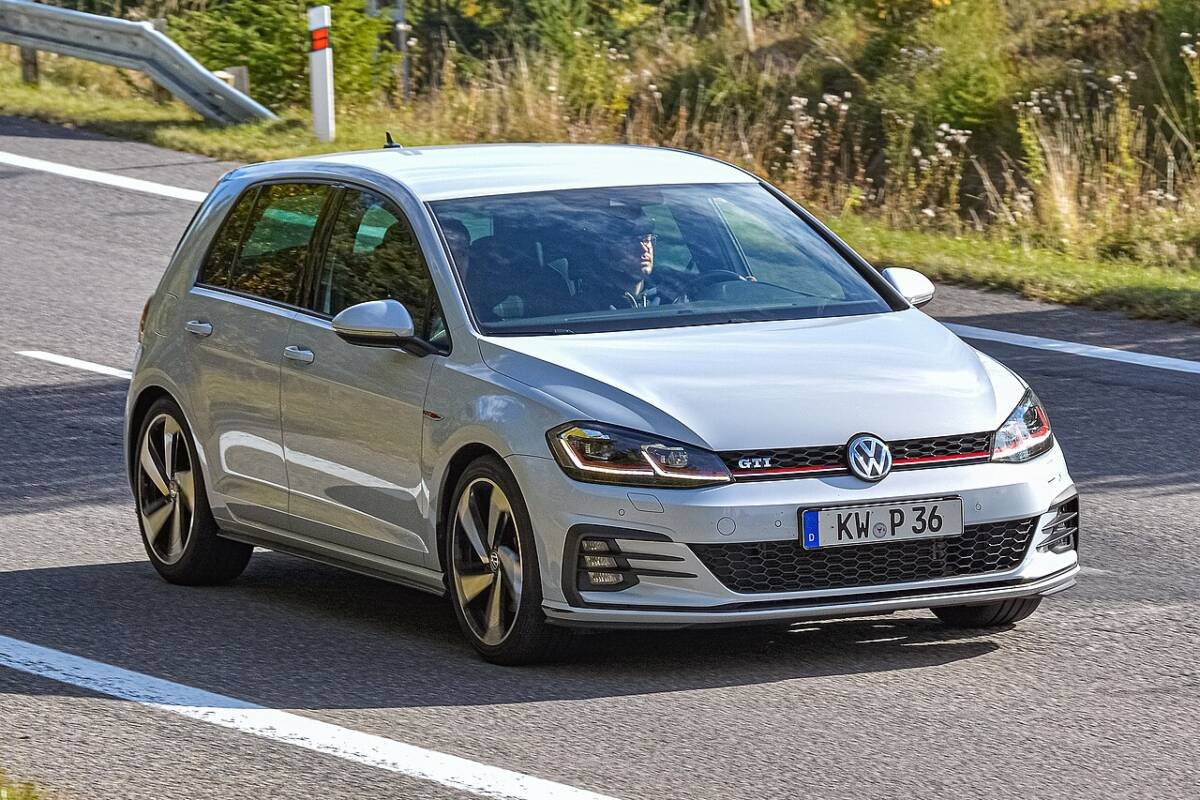 Silver Mk7.5 Volkswagen Golf GTI on factory 18-inch 5x112 ET51 wheels
