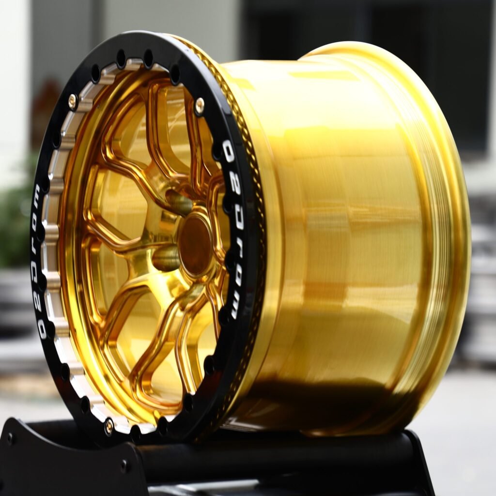 5x114.3 wheels – Transparent Gold 5-Spoke, side view