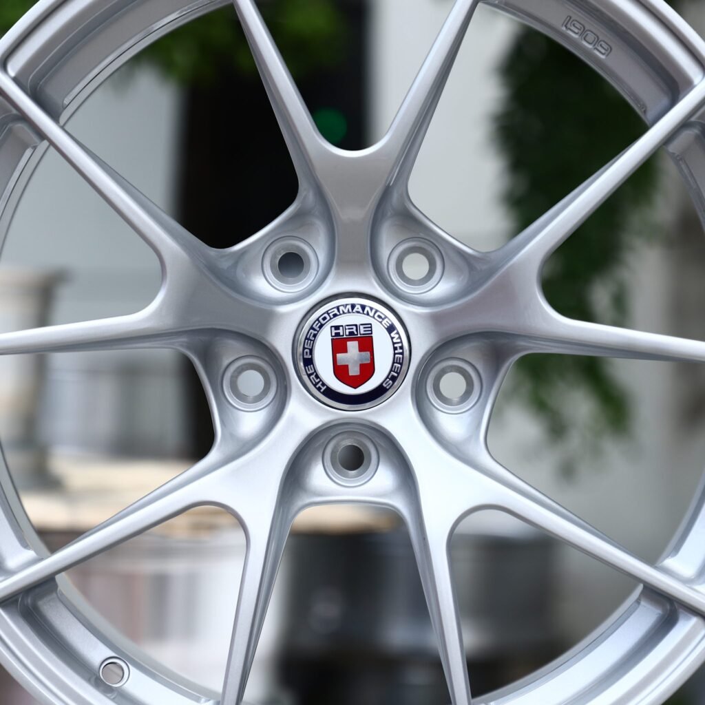 BMW M3 F80 wheels – Bright Silver 5 Y-Spoke Concave (HRE-Style), lip and barrel detail