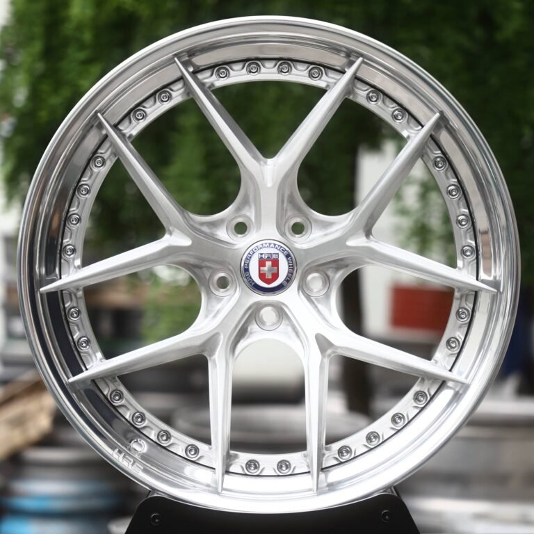 BMW M3 wheels – Brushed Silver 5 Y-Spoke 2-Piece Riveted (HRE-Style), front view