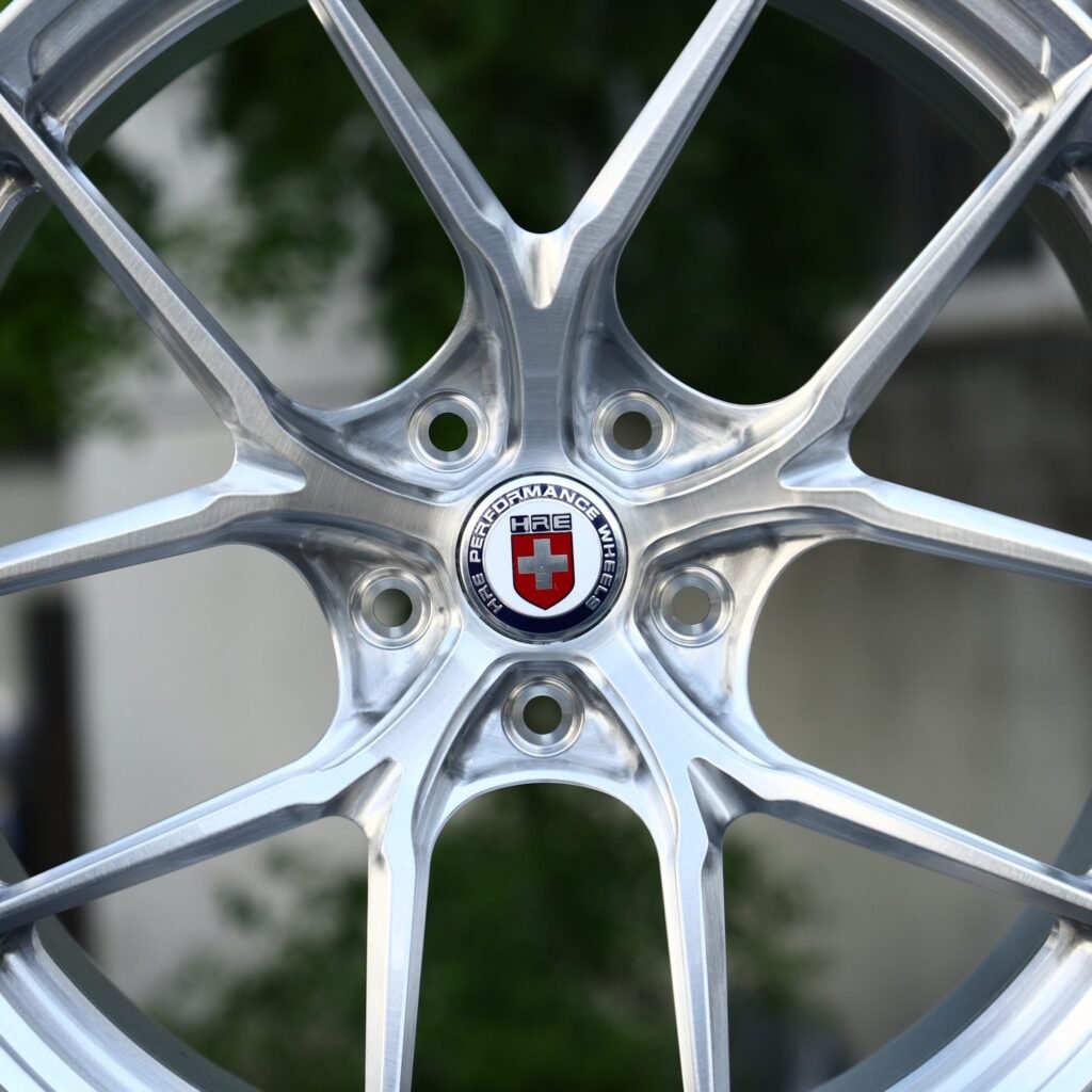 BMW M3 F80 wheels – Brushed Silver 5 Y-Spoke (HRE-Style), lip and barrel detail