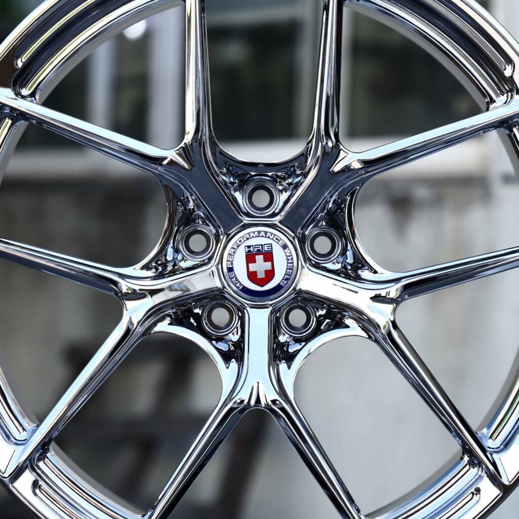5x112 wheels – Chrome 5 Y-Spoke Concave (HRE-Style), side view