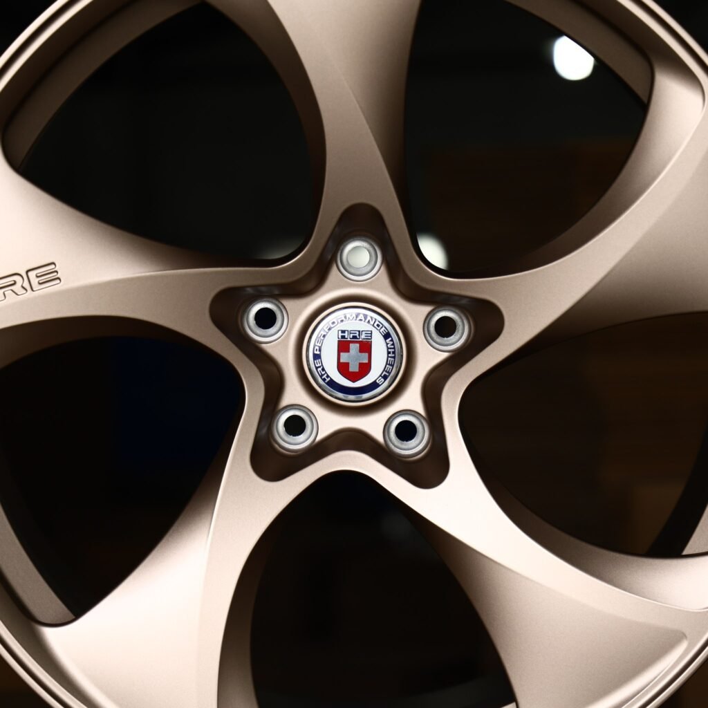 BMW M3 F80 wheels – Matte Bronze 5-Spoke Twist (HRE-Style), lip and barrel detail
