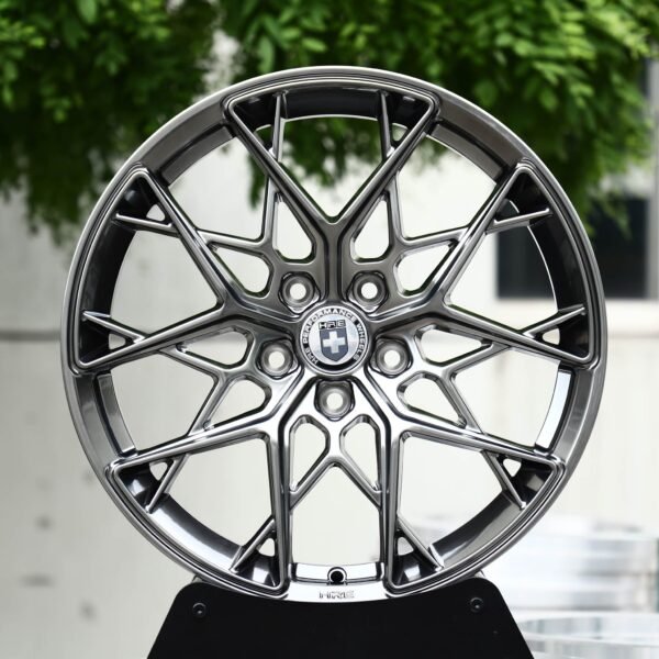 BMW M3 wheels – Metallic Gray Y-Spoke Mesh (HRE-Style), front view