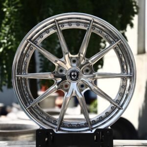 HRE-Style Mirror Polished 10-Spoke 2-Piece Riveted Forged Wheels – Porsche 911 / R8 Fitment (5-Lug)