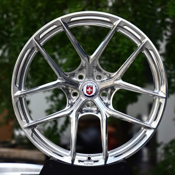 Audi S4 wheels – Polished 5 Y-Spoke (HRE-Style), front view