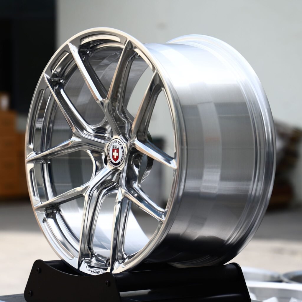 5x112 wheels – Polished 5 Y-Spoke (HRE-Style), side view