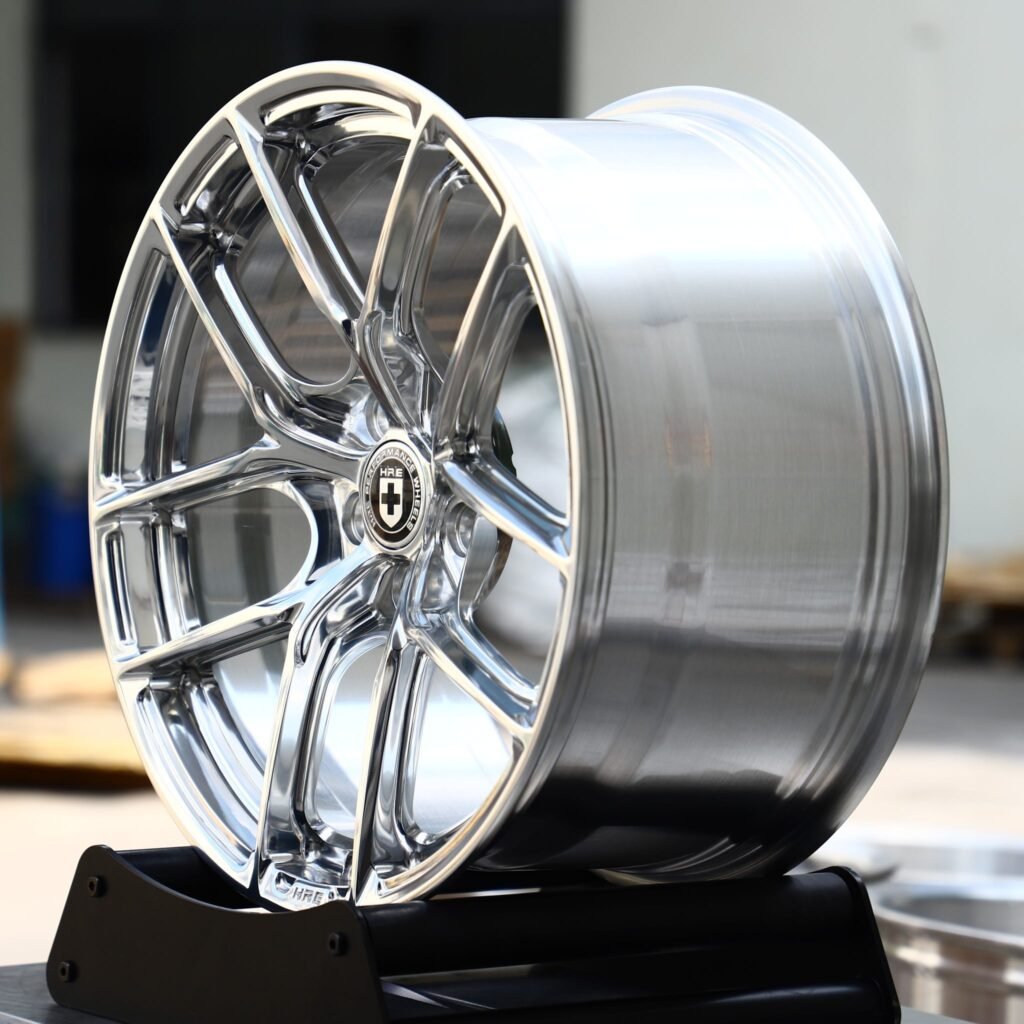 5x114.3 wheels – Polished 5 Y-Spoke (HRE-Style), side view