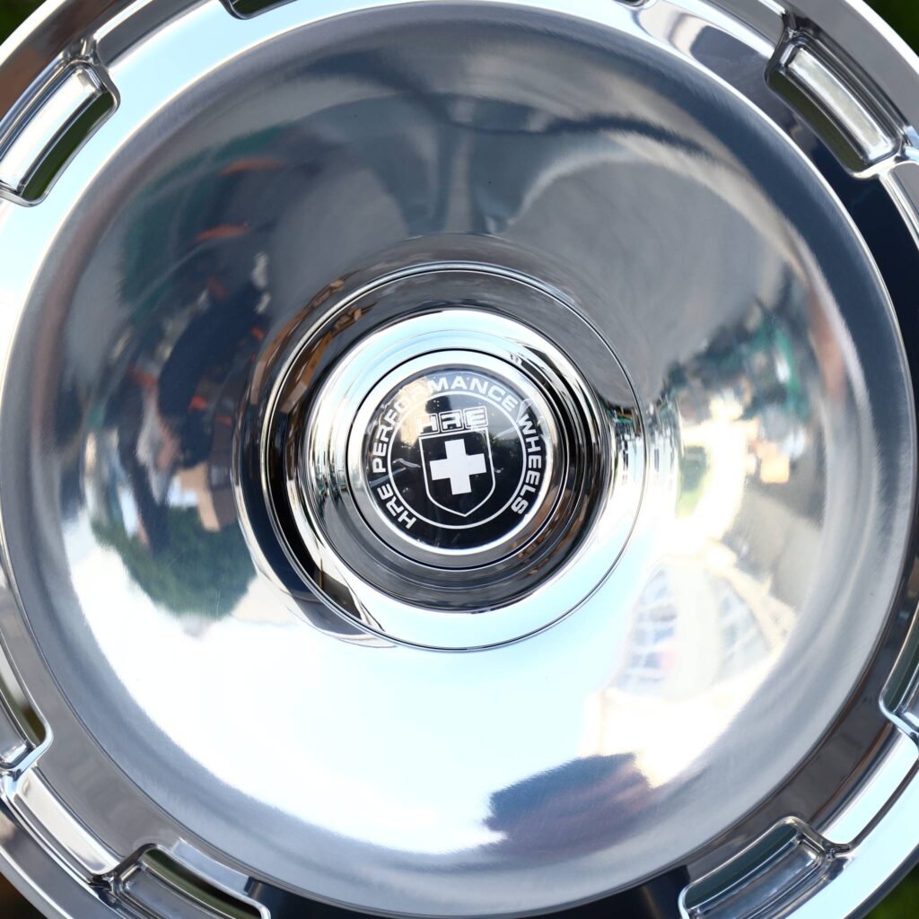 BMW M3 F80 wheels – Polished Chrome Turbine Disc (HRE-Style), lip and barrel detail