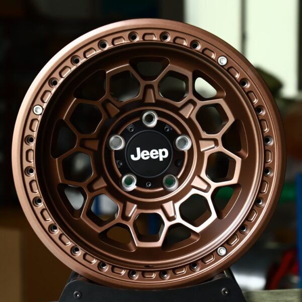 Jeep OEM-Style Bronze Hex-Window Bolt Ring Beadlock Off-Road Forged Wheels – Jeep Wrangler Fitment (5-Lug) Off-Road Beadlock forged wheel