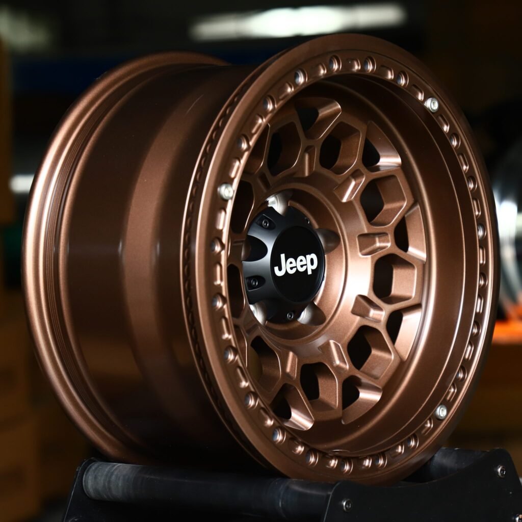 5x127 wheels – Bronze Hex-Window Bolt Ring Beadlock (Jeep OEM-Style), side view