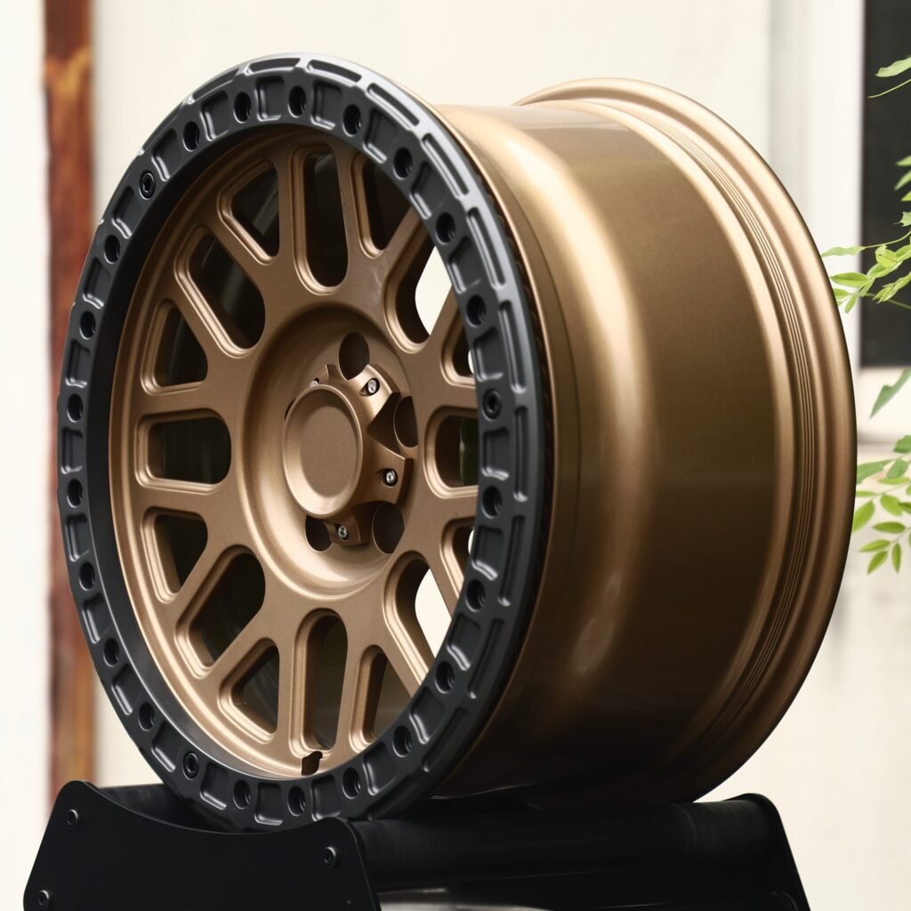 5x127 wheels – Matte Bronze 10-Spoke Gunmetal-Ring Beadlock, side view
