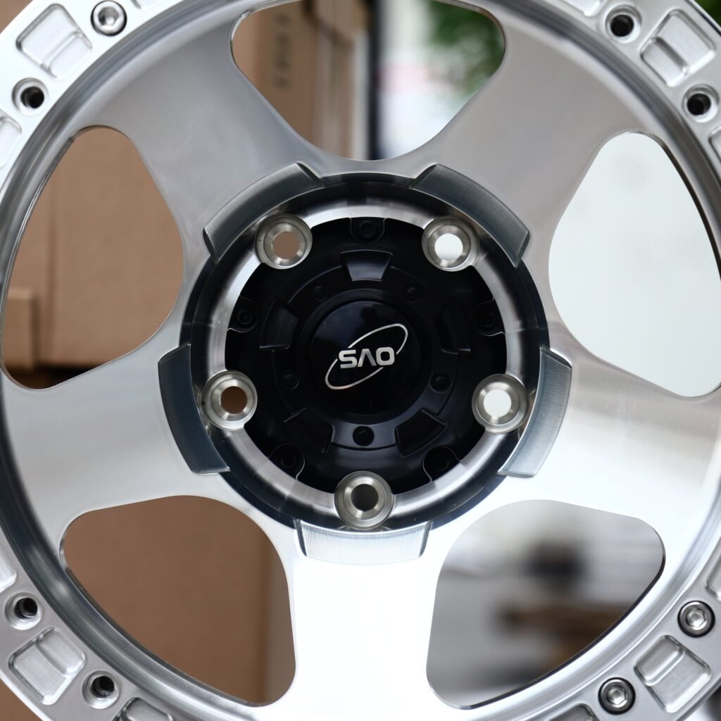 Ram 1500 Classic wheels – Machined Silver 5-Spoke Black Centre, lip and barrel detail