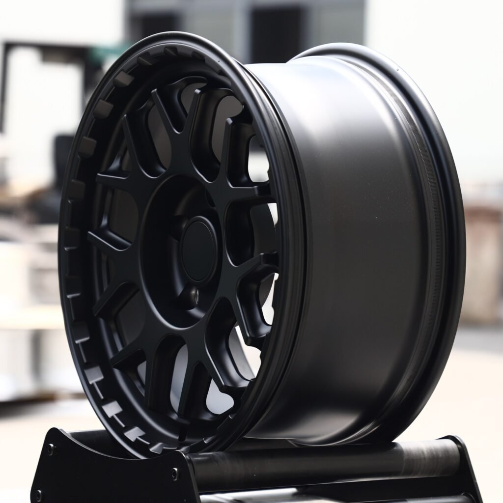 5x127 wheels – Matte Black 7 Y-Spoke Deep Lip, side view