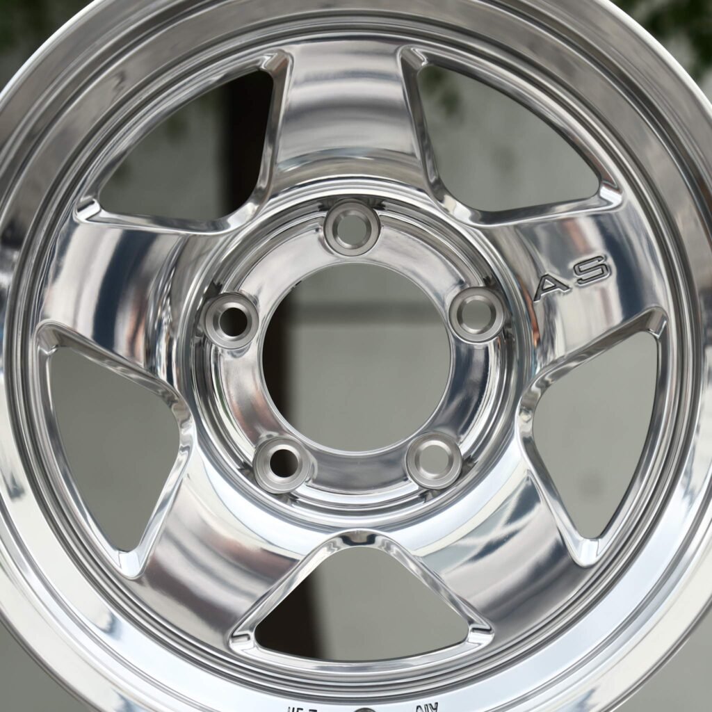 Ram 1500 Classic wheels – Polished 5-Spoke Deep Dish, lip and barrel detail