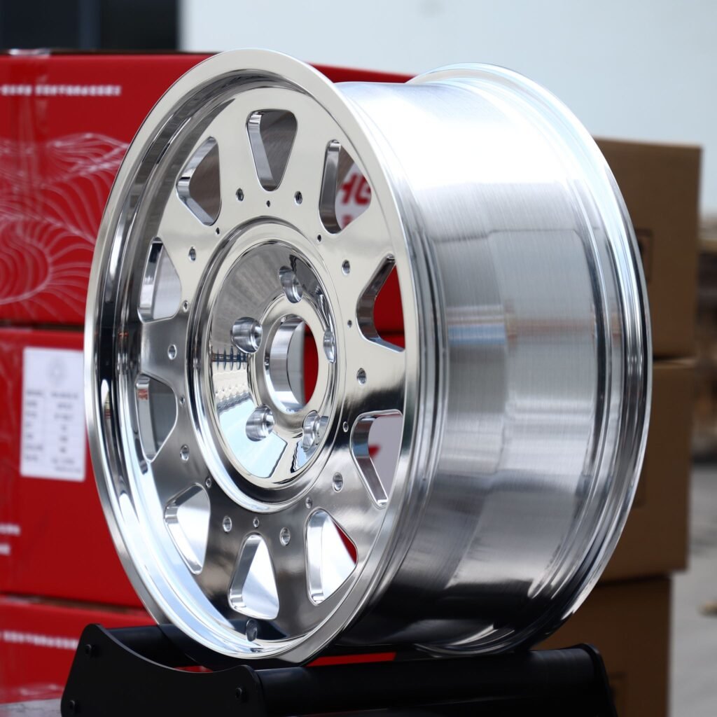 5x127 wheels – Polished 8-Window Dish, side view