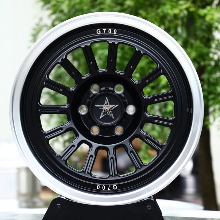 Jeep Wrangler wheels – Satin Black Polished Lip 16-Spoke, front view