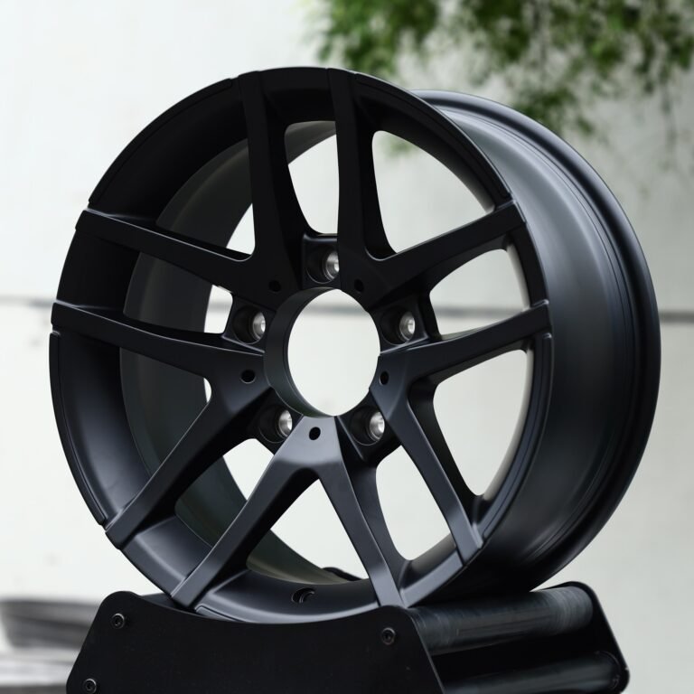 Jeep Wrangler wheels – Satin Black Twin 5-Spoke, front view
