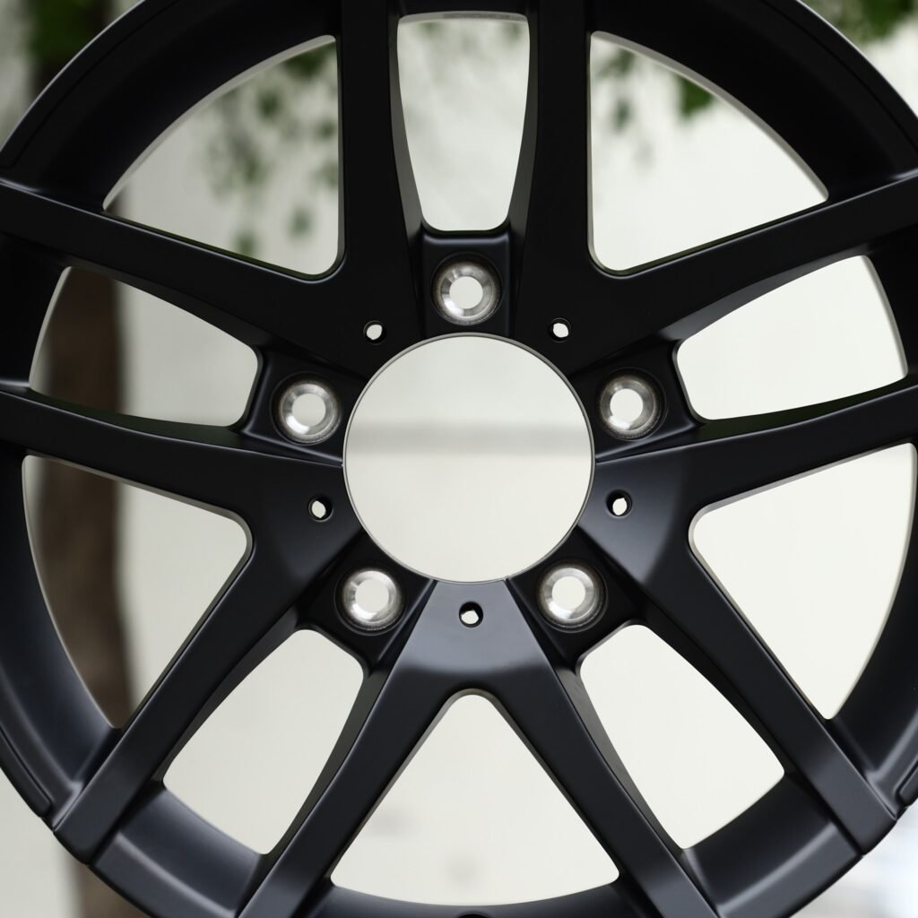 5x127 wheels – Satin Black Twin 5-Spoke, side view