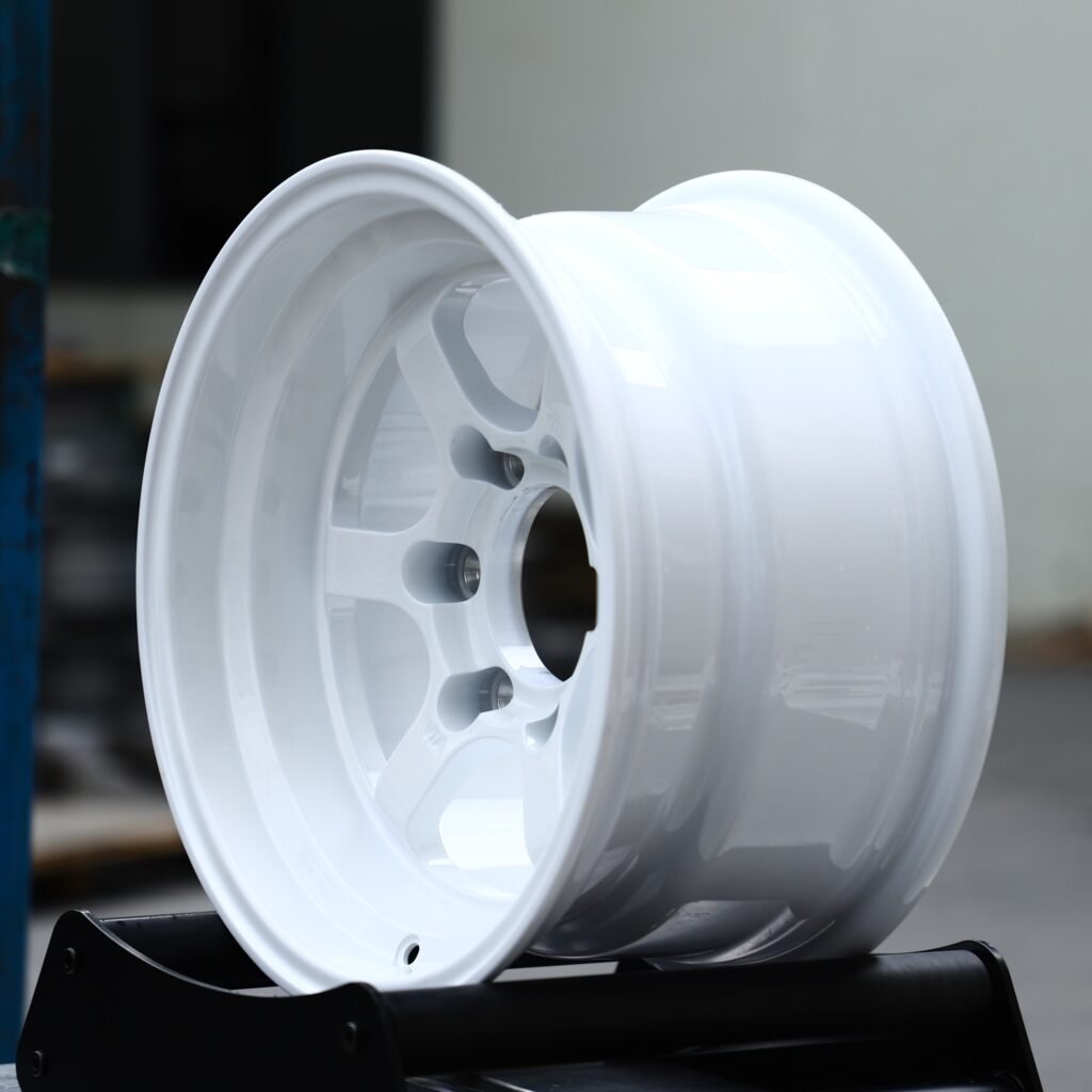 5x127 wheels – White 5-Spoke, side view