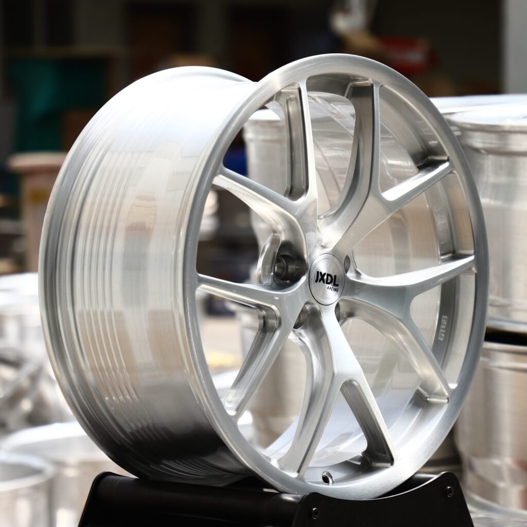 Chevrolet Camaro wheels – Brushed Silver 5 Y-Spoke Concave (JXDL-Style), angled view
