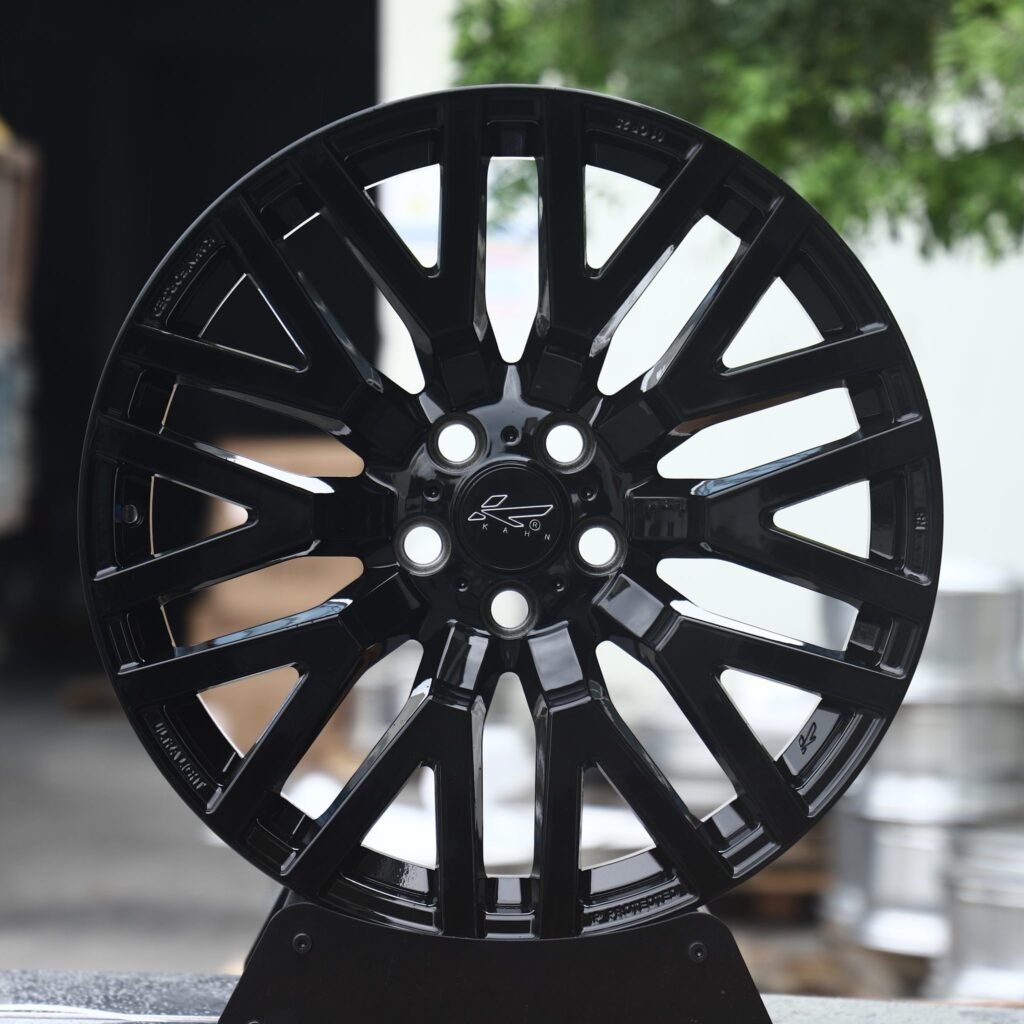Kahn-Style Gloss Black Cross-Spoke Mesh Forged Wheels – Land Rover Range Rover / Discovery Fitment (5-Lug)