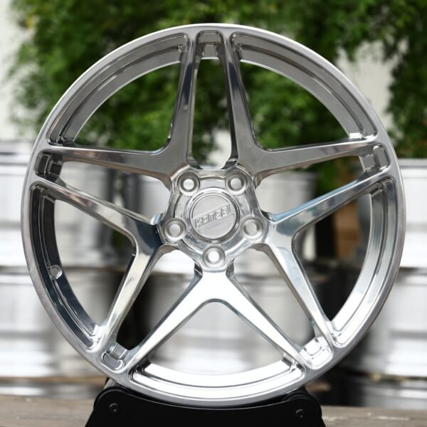 Kansei-Style Polished 5-Spoke Star Concave Forged Wheels – Tesla Model S / Model X Fitment (5-Lug) Concave forged wheel