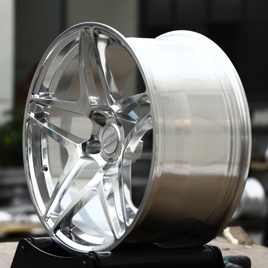 5x120 wheels – Polished 5-Spoke Star Concave (Kansei-Style), side view