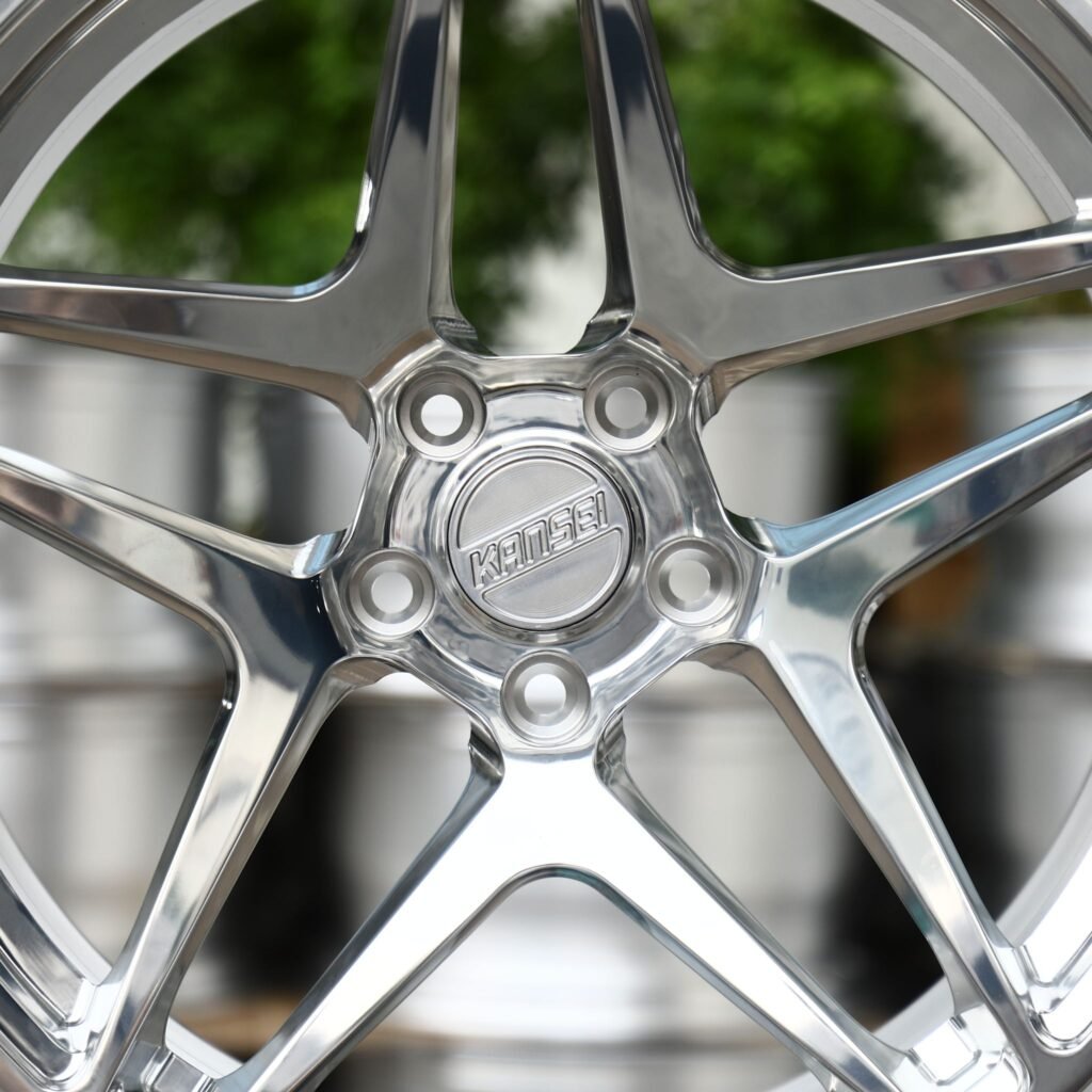 BMW M3 F80 wheels – Polished 5-Spoke Star Concave (Kansei-Style), lip and barrel detail