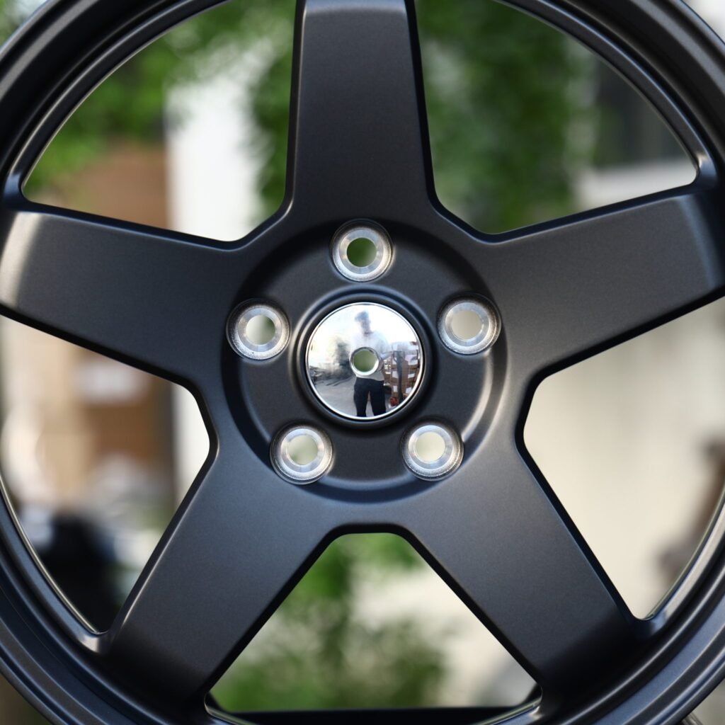 5x114.3 wheels – Satin Gunmetal 5-Spoke, side view