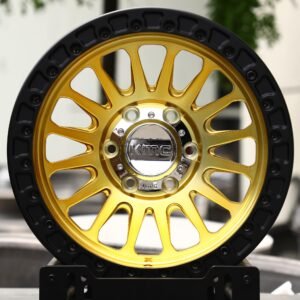 KMC-Style Gold Multi-Spoke Beadlock Off-Road Forged Wheels – Toyota Land Cruiser / GX Fitment (6-Lug)