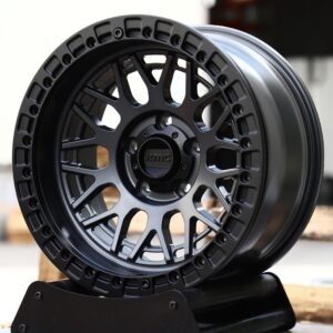 KMC-Style Graphite Mesh Bolt Ring Beadlock Off-Road Forged Wheels – Jeep Wrangler / Land Rover Defender Fitment (5-Lug)