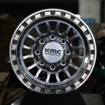 KMC-Style Polished 15-Spoke Bolted Ring Black Insert Beadlock Off-Road Forged Wheels – Ford F-250 Super Duty / Ram 2500 Fitment (8-Lug)