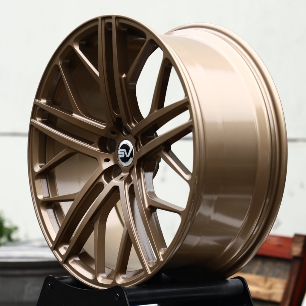 5x120 wheels – Matte Bronze Split Y-Spoke Mesh (Land Rover OEM-Style), side view