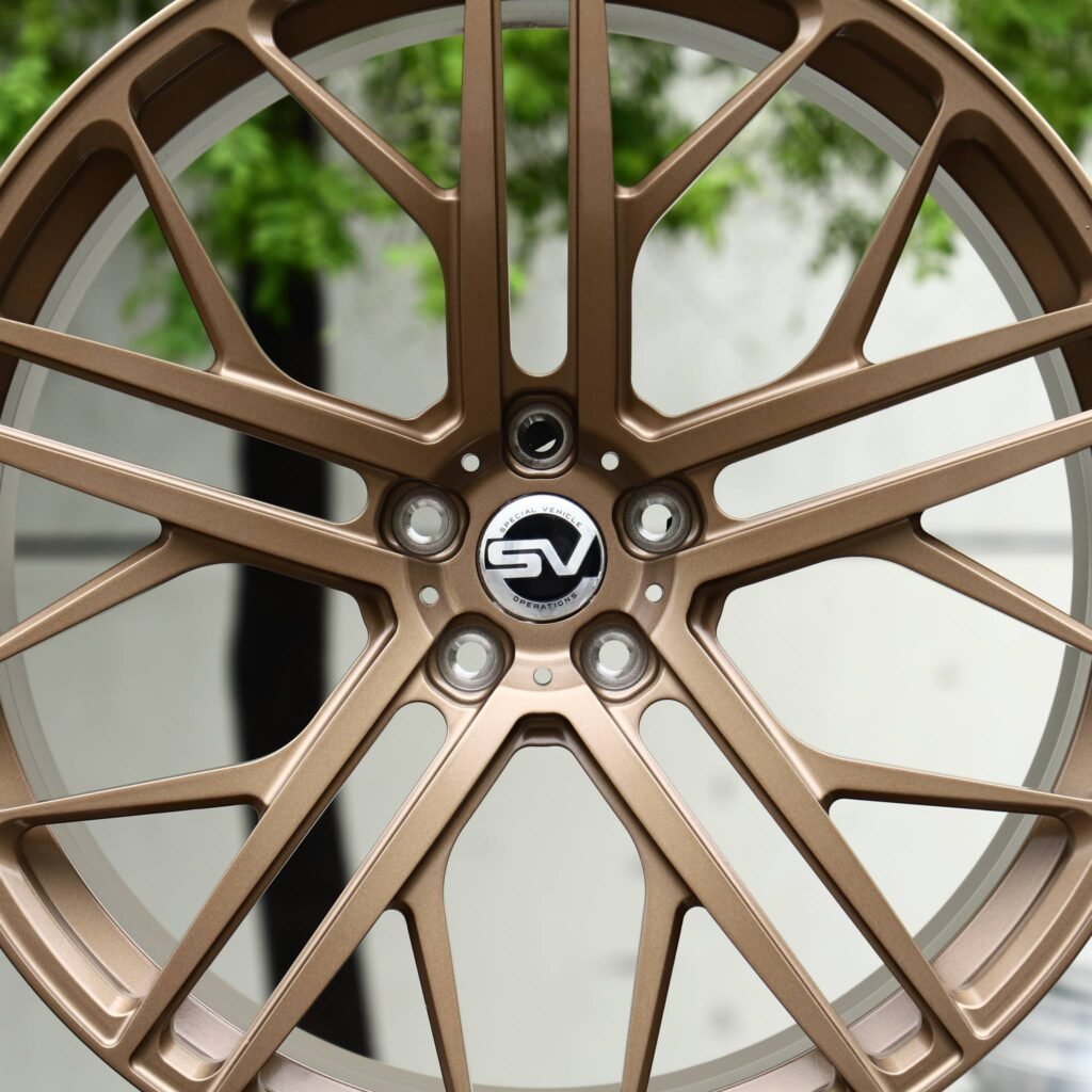 Land Rover Range Rover Sport wheels – Matte Bronze Split Y-Spoke Mesh (Land Rover OEM-Style), lip and barrel detail