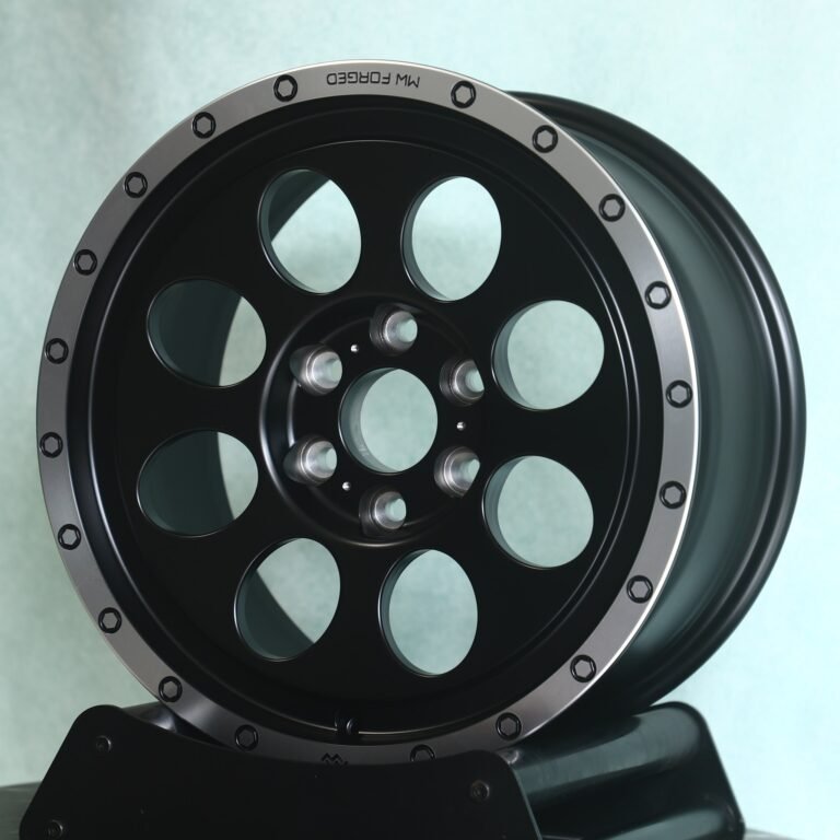 Lexus GX wheels – Matte Black Round-Window Bolted Ring, front view
