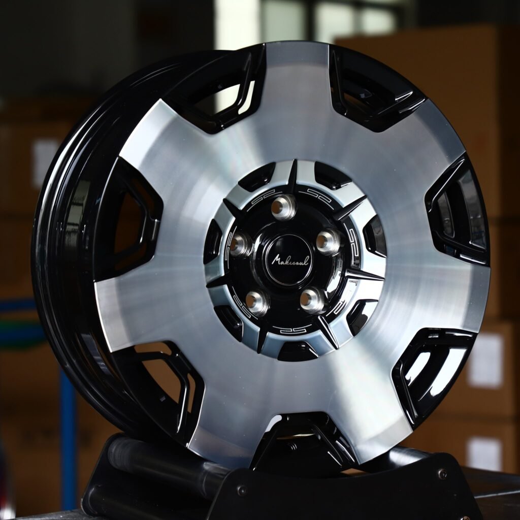Lexus ES wheels – Black Machined 5-Spoke, angled view