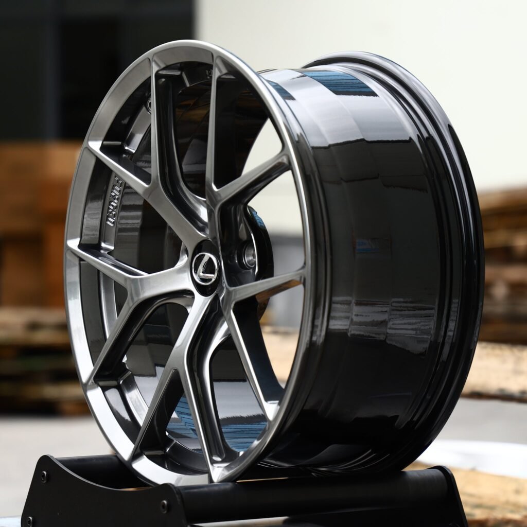 5x114.3 wheels – Black Chrome 5 Y-Spoke (Lexus OEM-Style), side view