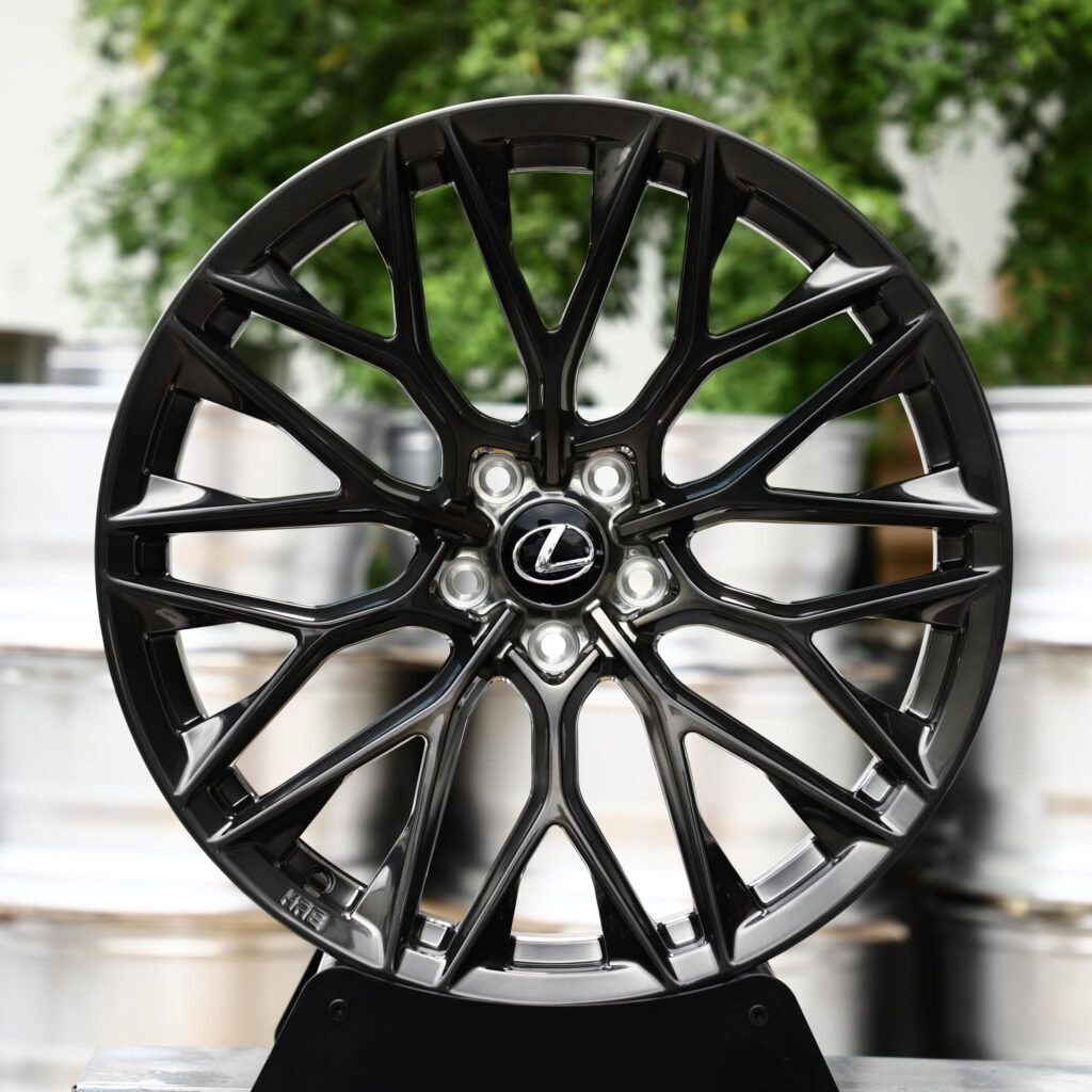 Lexus IS wheels – Black Chrome Y-Spoke Mesh (Lexus OEM-Style), front view