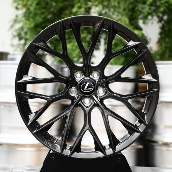 Lexus IS wheels – Black Chrome Y-Spoke Mesh (Lexus OEM-Style), front view