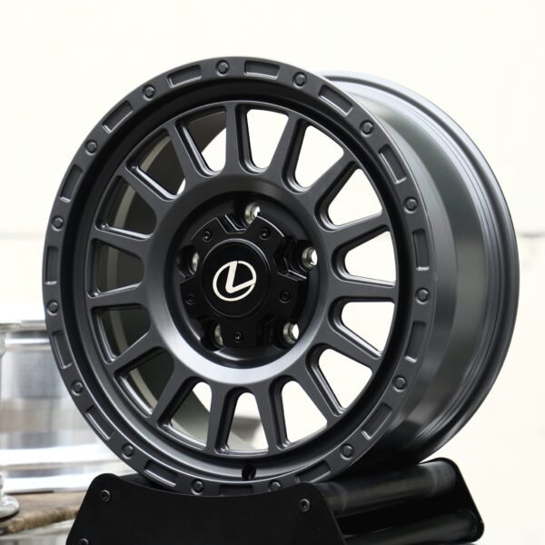 Lexus GX wheels – Gunmetal 15-Spoke (Lexus OEM-Style), front view