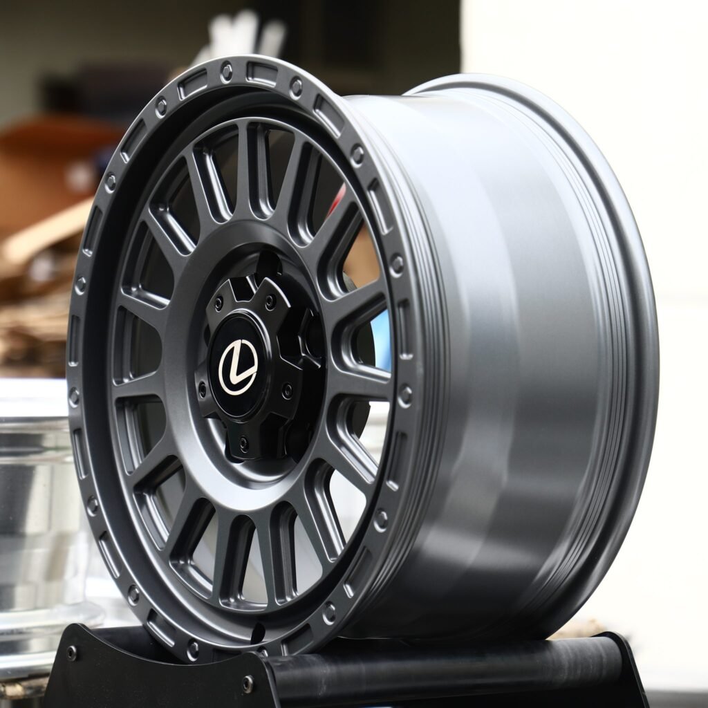 Lexus LX wheels – Gunmetal 15-Spoke (Lexus OEM-Style), angled view