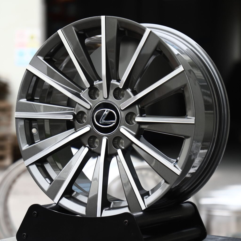 Lexus LX wheels – Gunmetal Machined Multi-Spoke (Lexus OEM-Style), front view