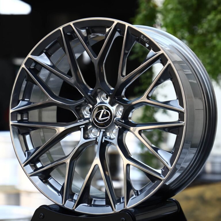 Lexus IS wheels – Metallic Gray Machined Y-Spoke Mesh (Lexus OEM-Style), front view