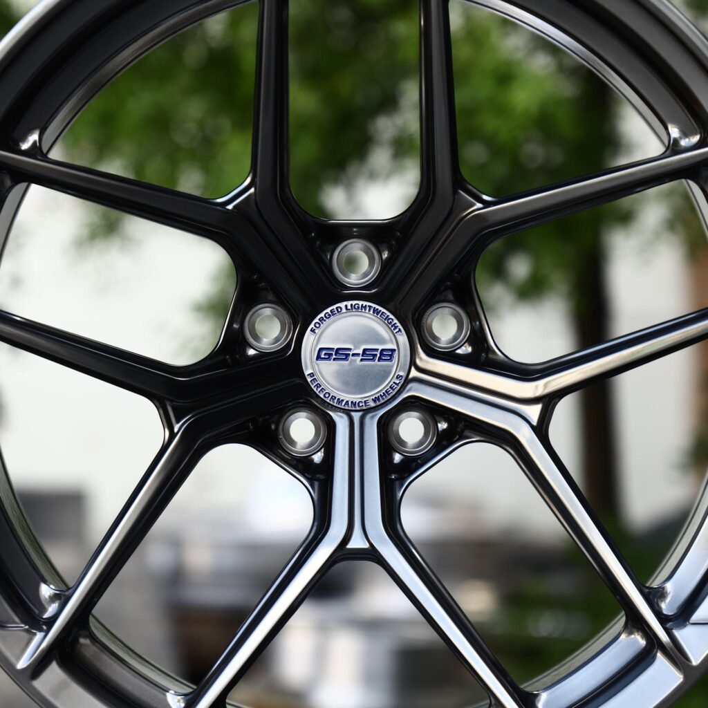 Tesla Model 3 wheels – Black Chrome 5 Y-Spoke, lip and barrel detail