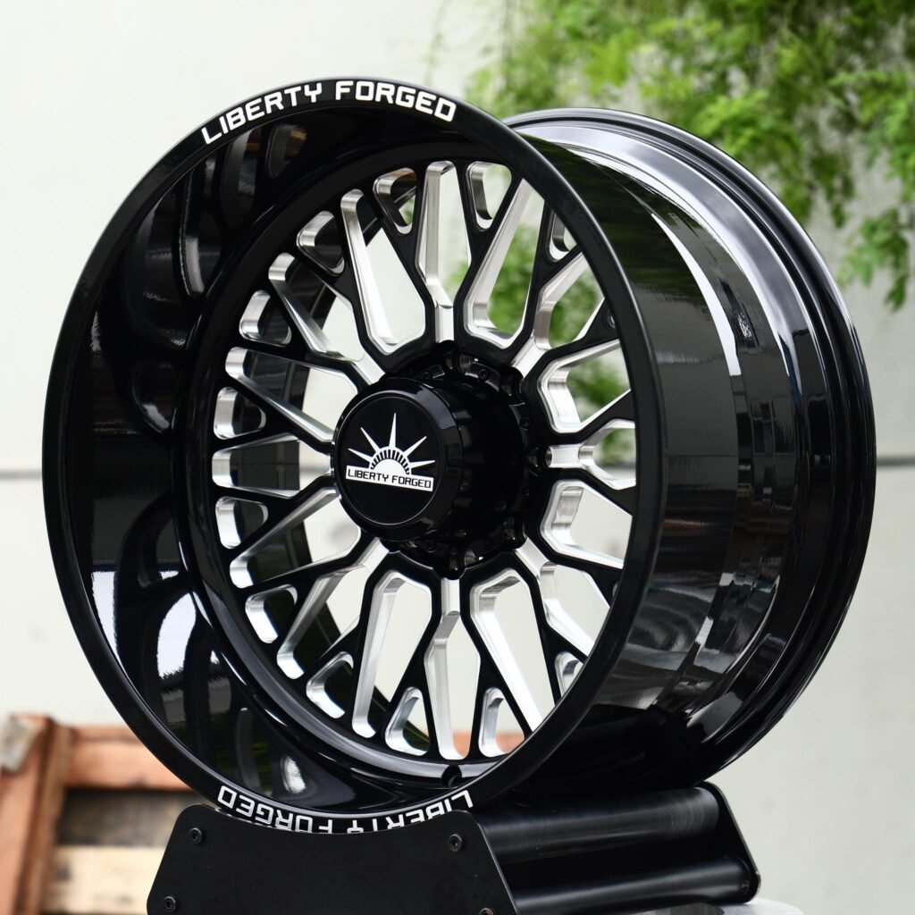 Ford F-150 wheels – Gloss Black Mesh (Liberty Forged-Style), angled view