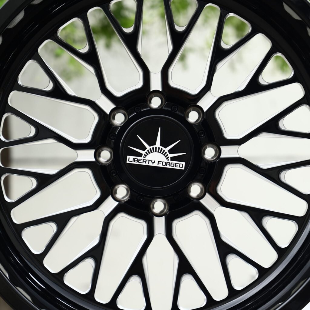 Toyota Tacoma wheels – Gloss Black Mesh (Liberty Forged-Style), lip and barrel detail