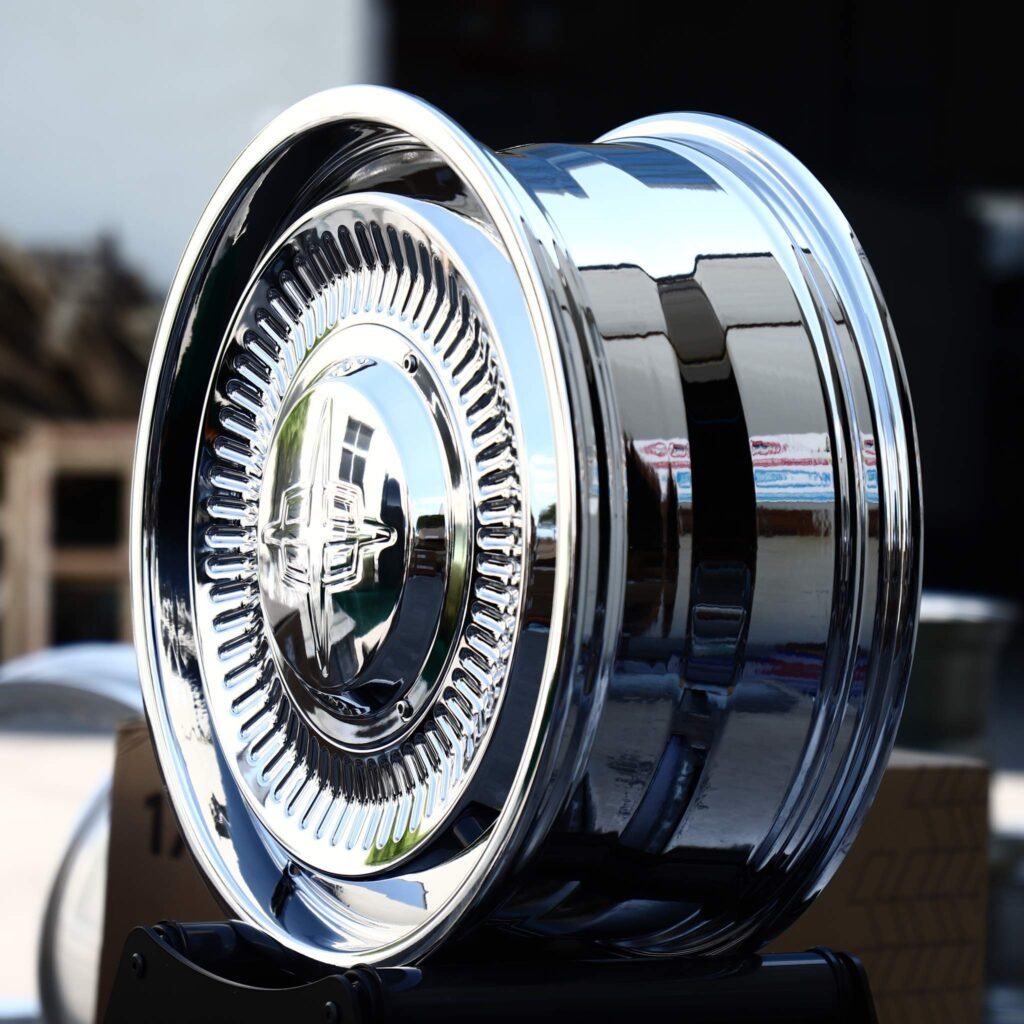 Lincoln MKZ wheels – Chrome Slotted Disc (Lincoln OEM-Style), angled view