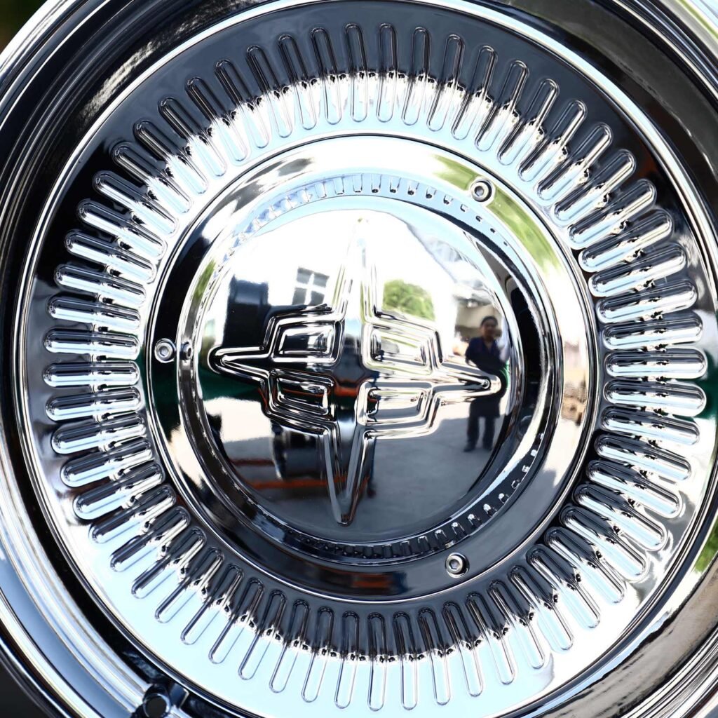 5x108 wheels – Chrome Slotted Disc (Lincoln OEM-Style), side view